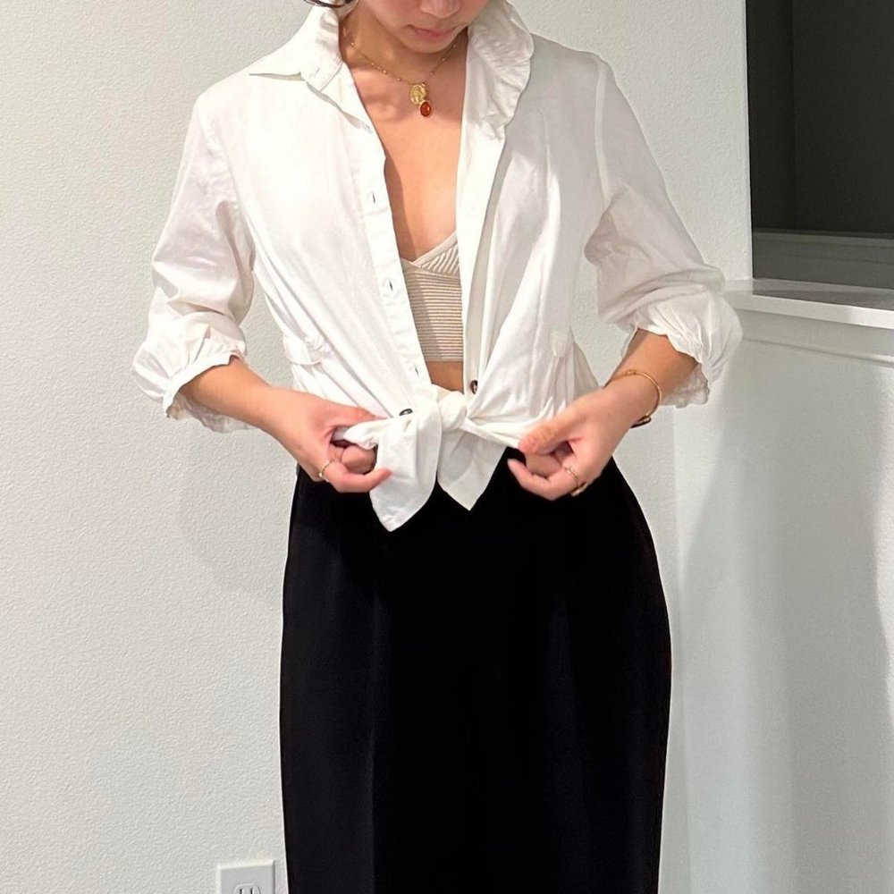 Vintage, European Summer Inspired White Button Up